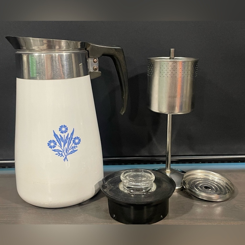 Corningware Blue Cornflower design Coffee Percolator 9 cup